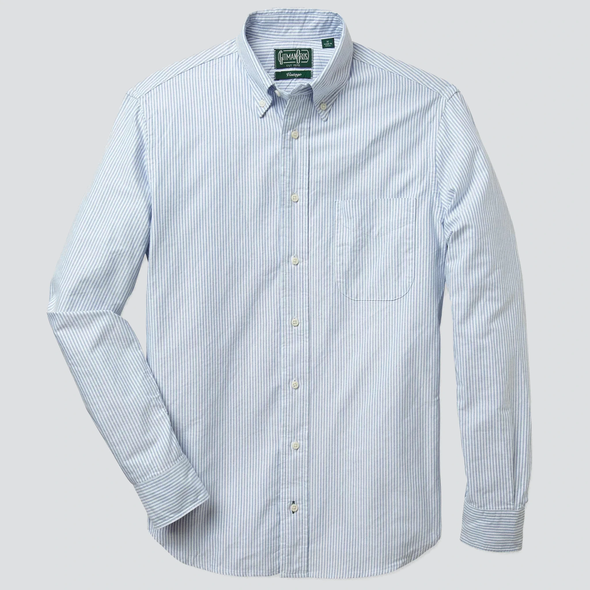 Gitman Vintage - Blue Stripe Oxford Old Fit
